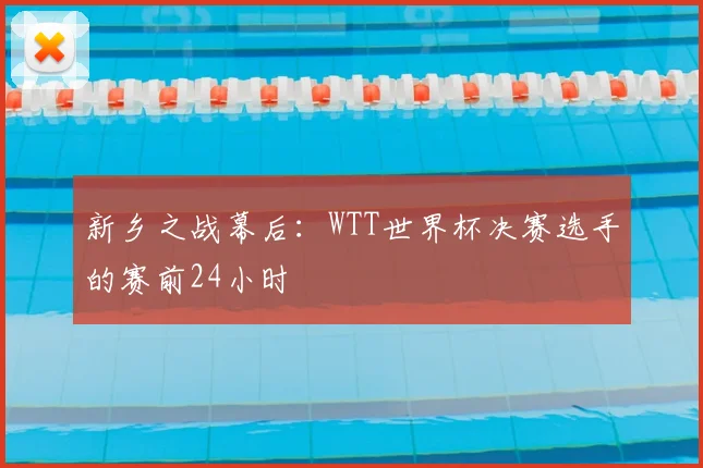 新乡之战幕后：WTT世界杯决赛选手的赛前24小时